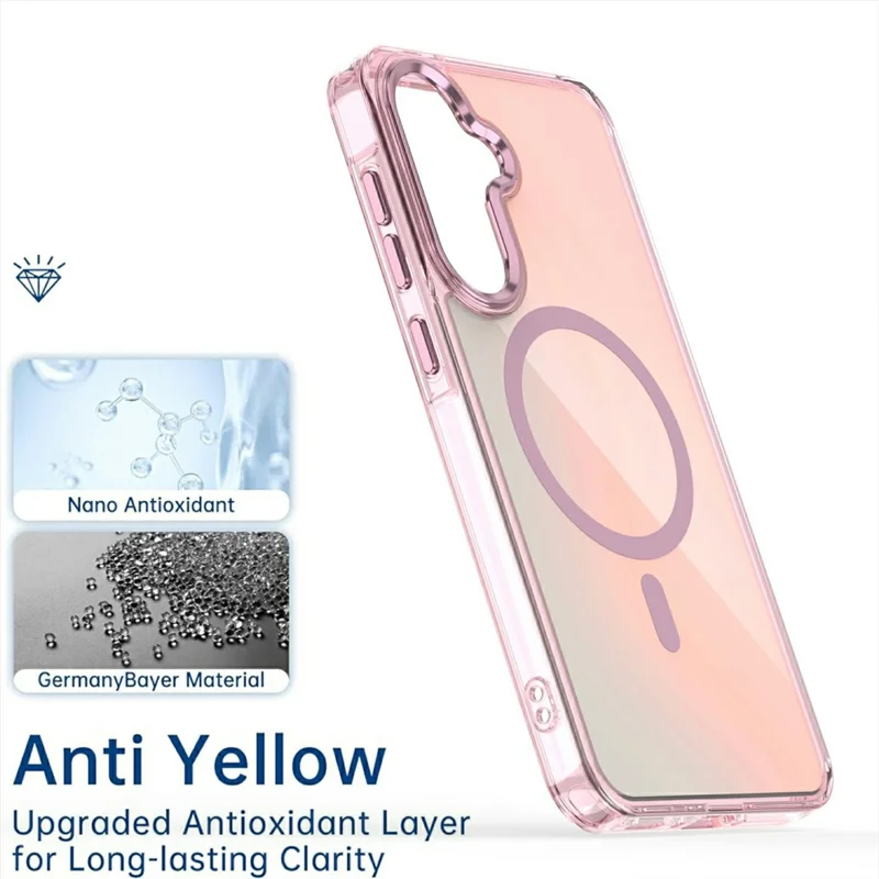 For Samsung Galaxy A37 5G Magnetic Case Cute Fluorescent Design TPU Phone Back Cover - Pink