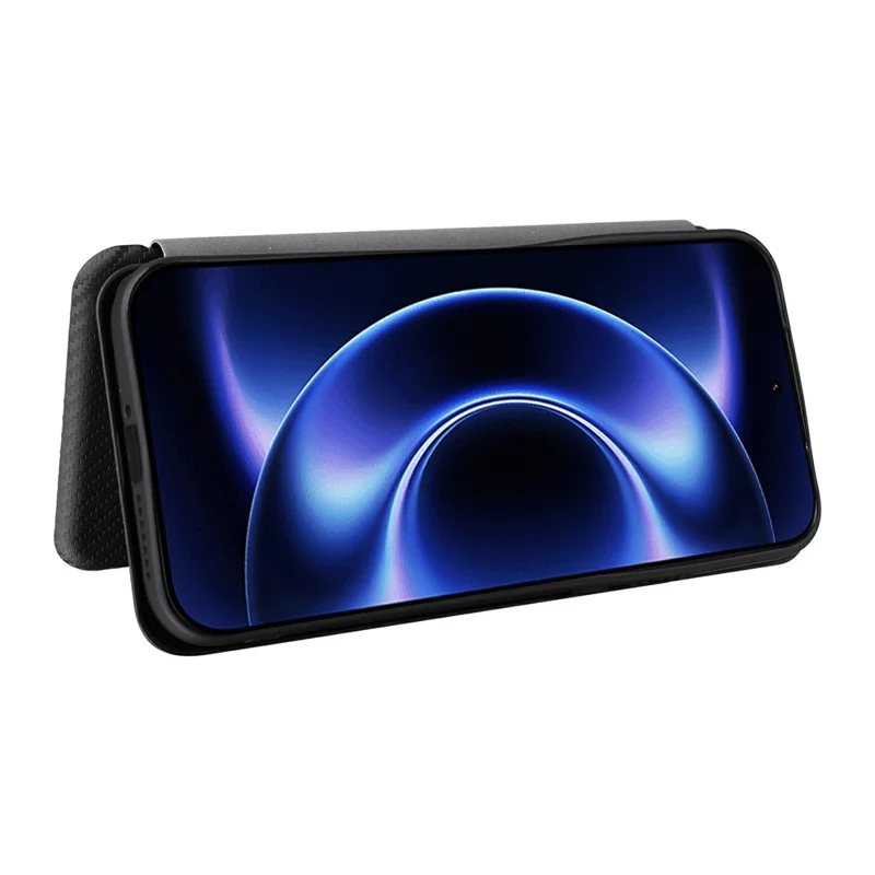Funda para Xiaomi 17 Ultra 5G con textura de fibra de carbono, resistente a caídas, cubierta de cuero PU - Negro