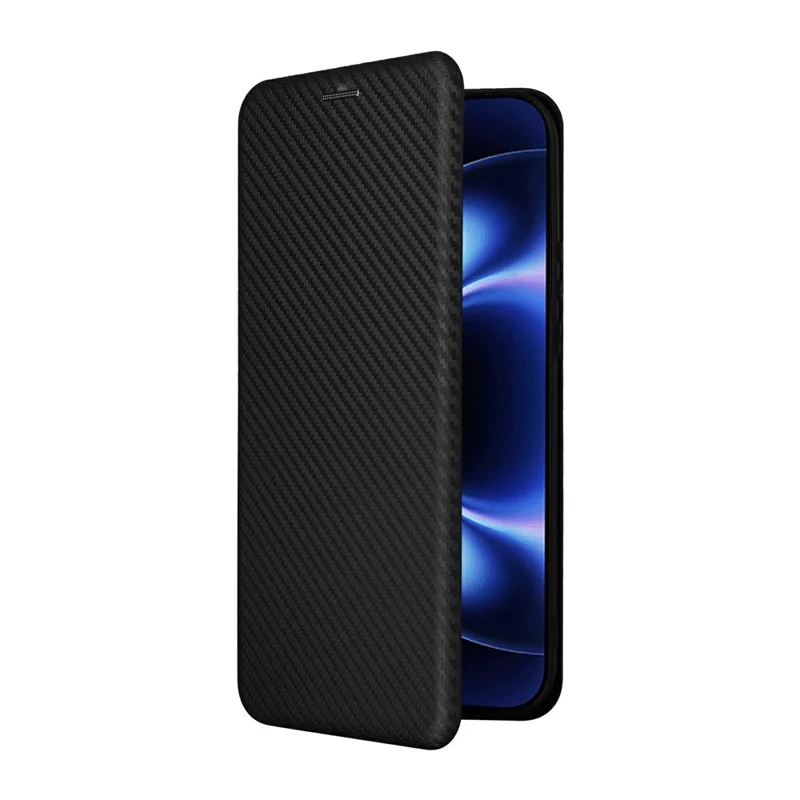 Funda para Xiaomi 17 Ultra 5G con textura de fibra de carbono, resistente a caídas, cubierta de cuero PU - Negro