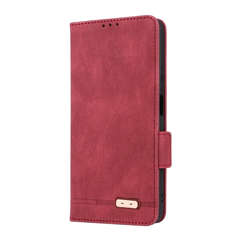 Coque pour Honor 400 Smart 4G, étui portefeuille en cuir avec fermeture à rabat et décoration métallique - Rose