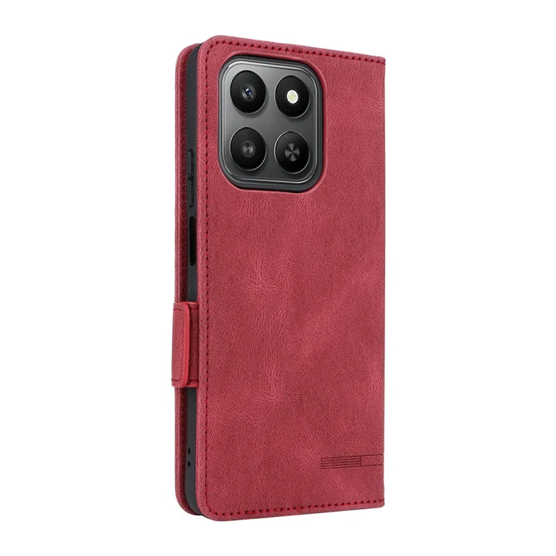 Coque pour Honor 400 Smart 4G, étui portefeuille en cuir avec fermeture à rabat et décoration métallique - Rose