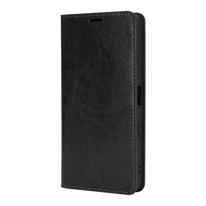 For Sony Xperia 10 VII Case Crazy Horse Texture Split Leather Wallet Phone Cover - Black