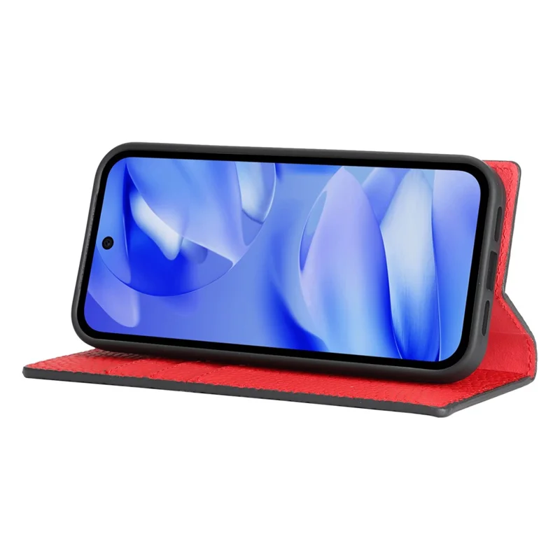 For Google Pixel 10a Wallet Case Genuine Cow Leather Phone Cover Litchi Texture - Black