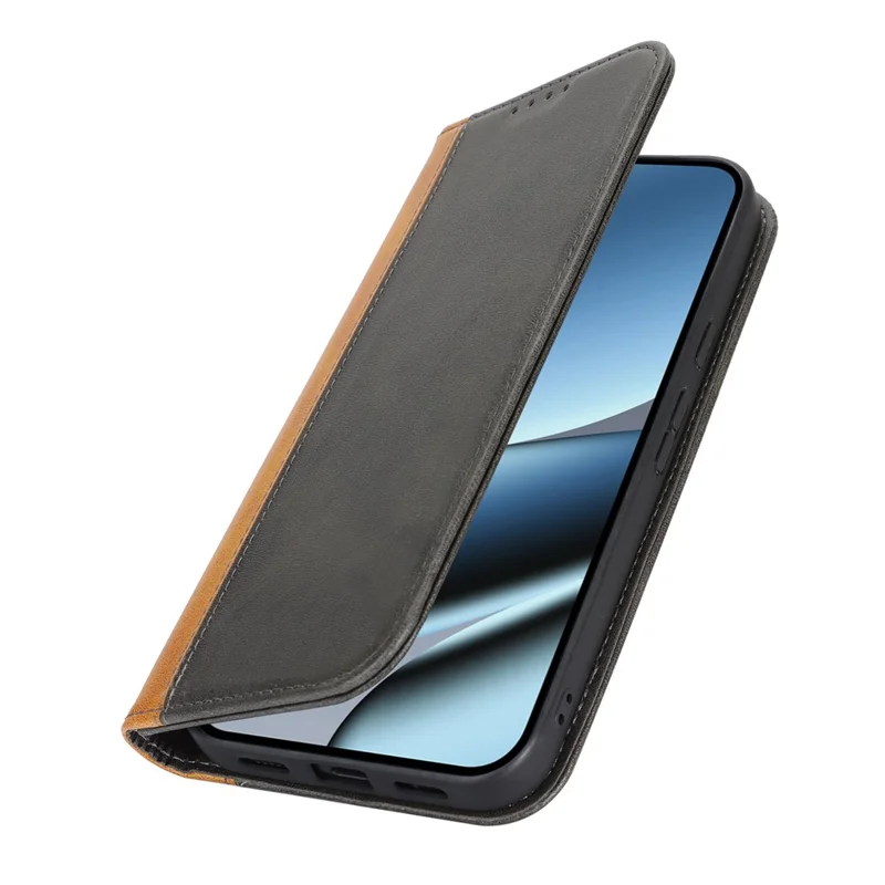 Capa para Google Pixel 10 Pro XL com Textura de Bezerro, Ranhas para 3 Cartões, Capa de Couro com Revestimento Colorido - Preto+Amarelo