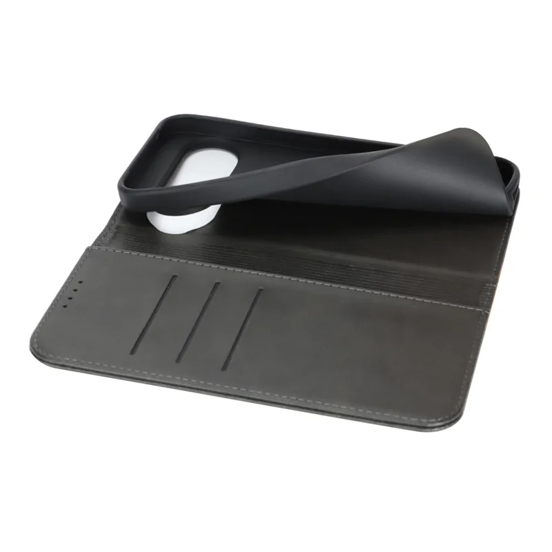 Capa para Google Pixel 10 Pro XL com Textura de Bezerro, Ranhas para 3 Cartões, Capa de Couro com Revestimento Colorido - Preto+Amarelo