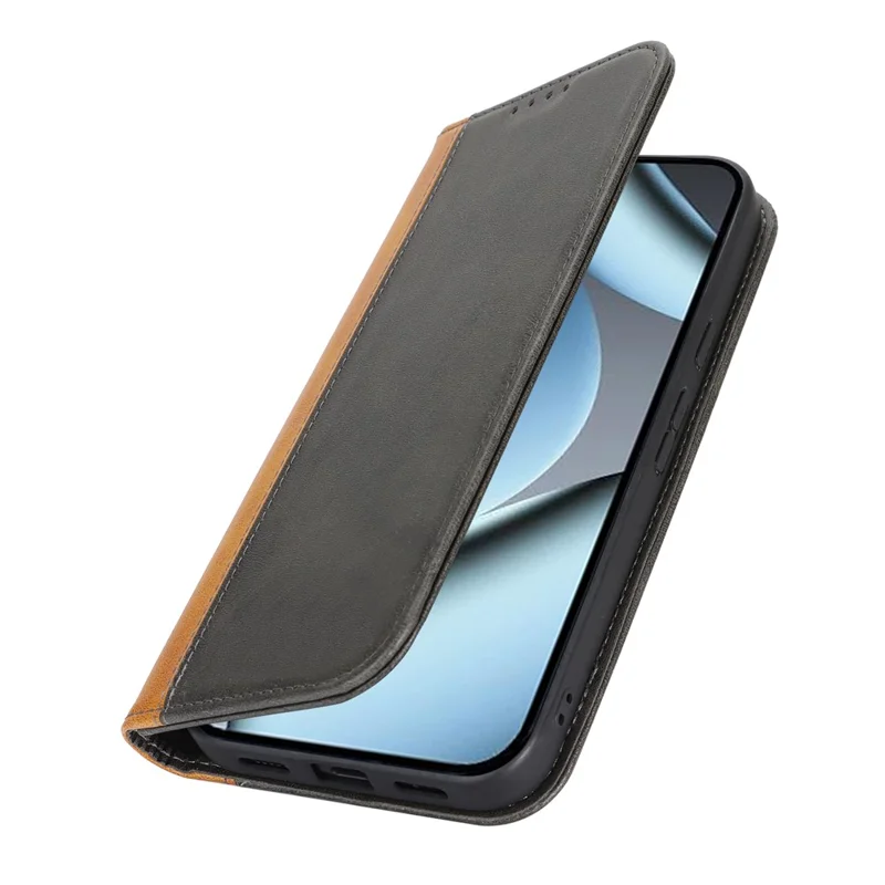 Phone Case For Google Pixel 10  /  10 Pro Calf Texture 3 Card Slots Color Splicing Leather Phone Cover - Black+Yellow