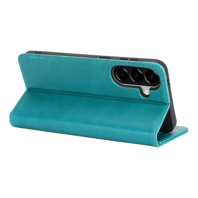For Samsung Galaxy A57 5G Case PU Leather Calf Textured Magnetic Closing Smart Phone Cover - Sky Blue