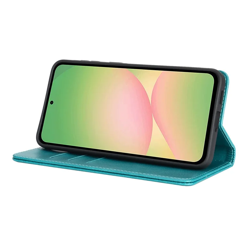 For Samsung Galaxy A57 5G Case PU Leather Calf Textured Magnetic Closing Smart Phone Cover - Sky Blue