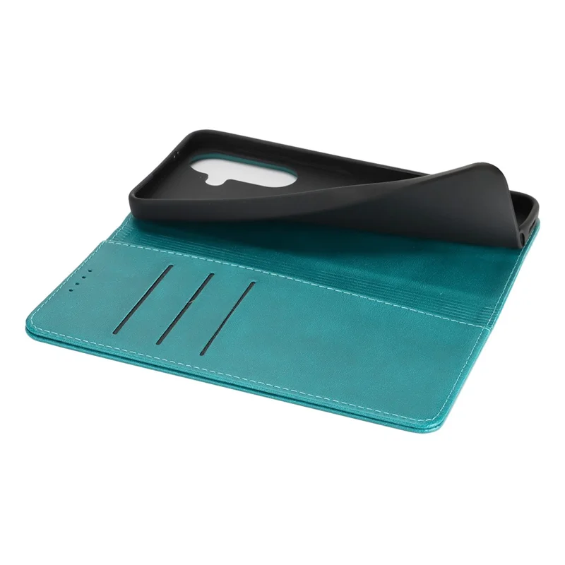 For Samsung Galaxy A57 5G Case PU Leather Calf Textured Magnetic Closing Smart Phone Cover - Sky Blue