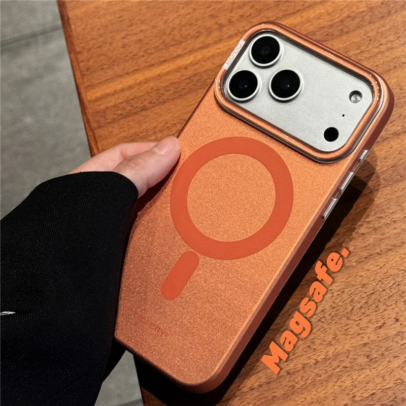 CICI-CITY For iPhone 17 Pro Max Magnetic Phone Case with Detachable Metal Camera Frame PC Hard Cover - Orange