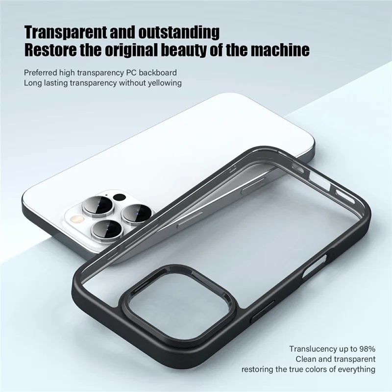 Bulk Purchasing For iPhone 16 Pro Max Case Hard PC + Soft TPU Shockproof Phone Back Cover - Black