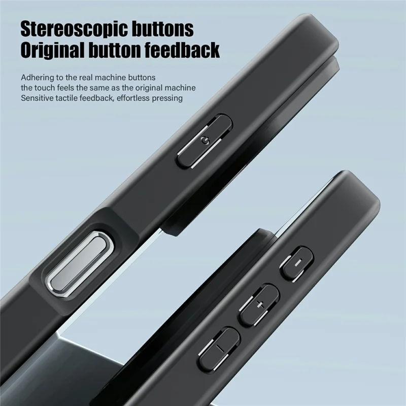 Bulk Purchasing For iPhone 16 Pro Case Hard PC + Soft TPU Shockproof Phone Back Cover - Black