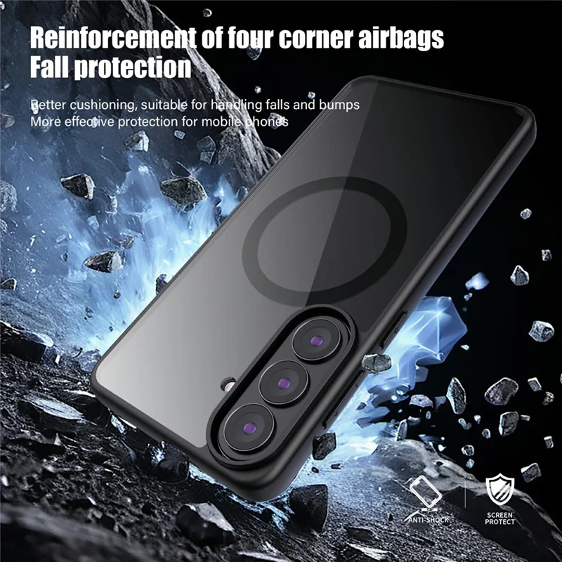 Bulk Purchasing For Samsung Galaxy S26 Magnetic Case Hard PC + Soft TPU Shockproof Phone Cover - Black