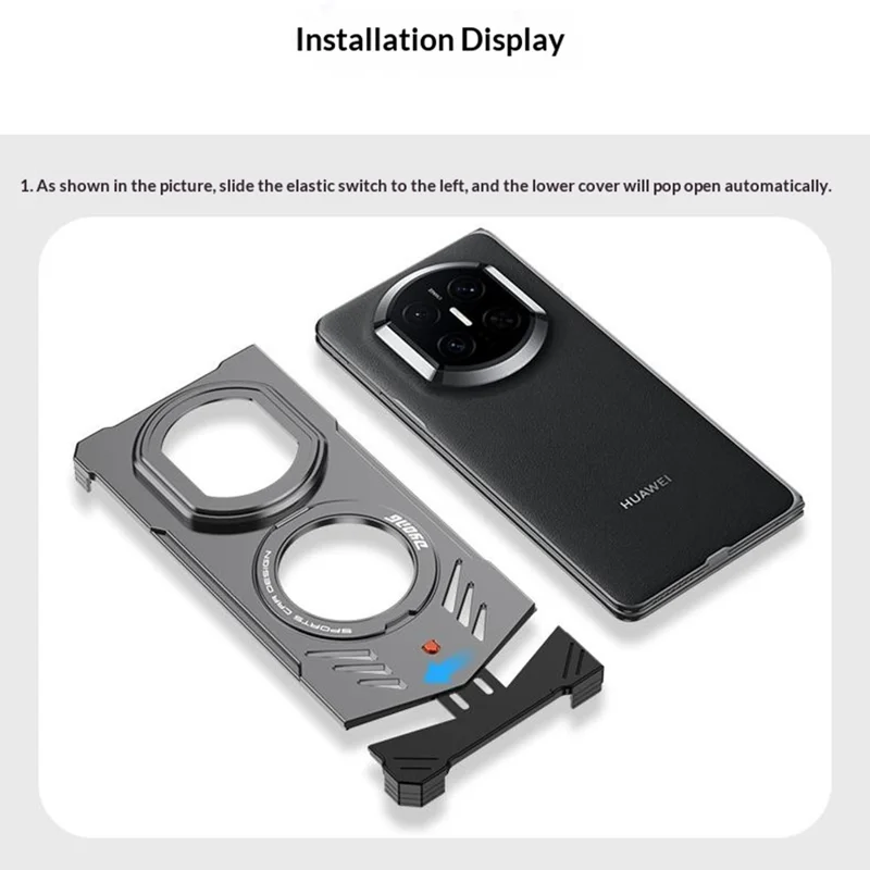 DYONG For Huawei Mate X7 Metal Case Snap-Open Design Heat Dissipation Shockproof Phone Cover - Titanium Grey