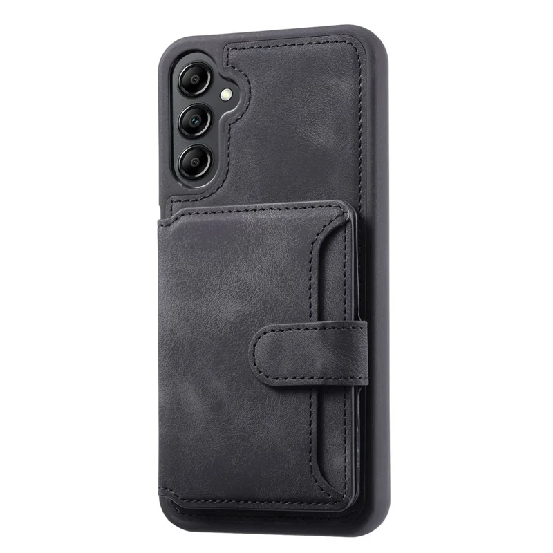 For Samsung Galaxy S26 Case Wallet Card Slot TPU + PU Leather Back Phone Cover - Black
