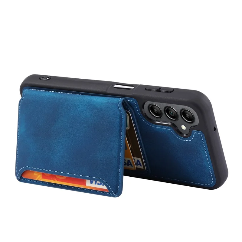 For Samsung Galaxy S26+ Case Wallet Card Slot TPU + PU Leather Back Phone Cover - Sapphire