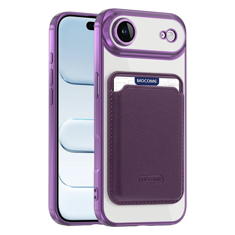 For iPhone Air Case Compatible with MagSafe TPU + PC Mobile Cover with Card Bag - Purple