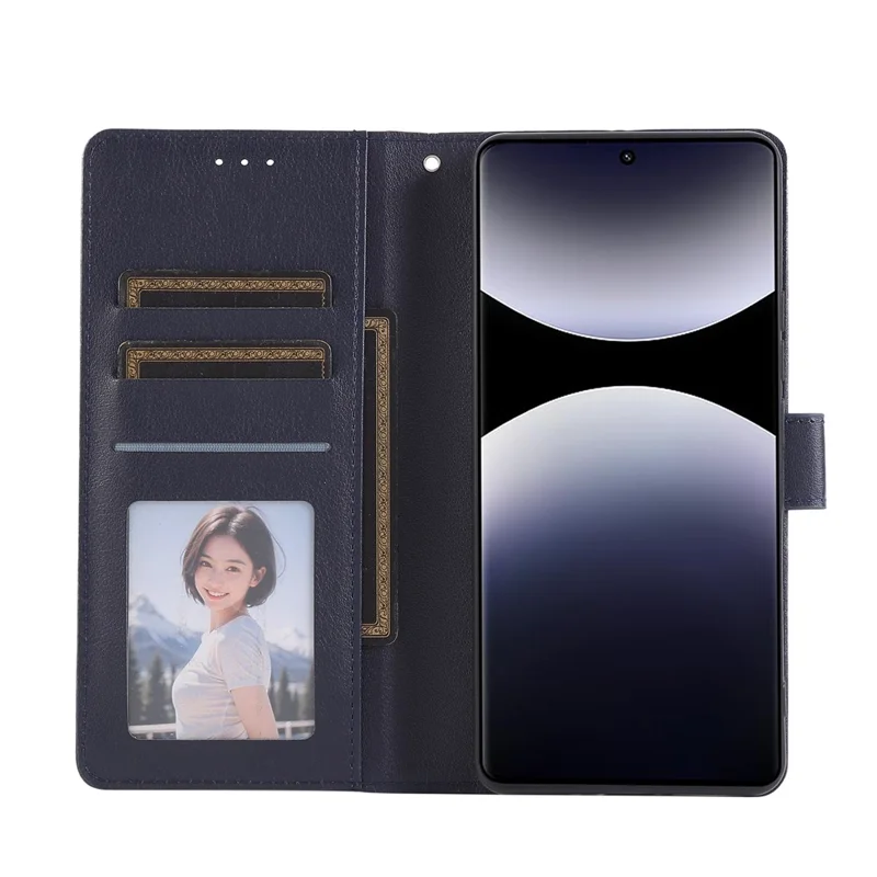 For Xiaomi Poco M8 Pro 5G / Redmi Note 15 Pro+ 5G (Global)	 Case PU Leather Wallet Stand Phone Cover with Wrist Strap - Blue