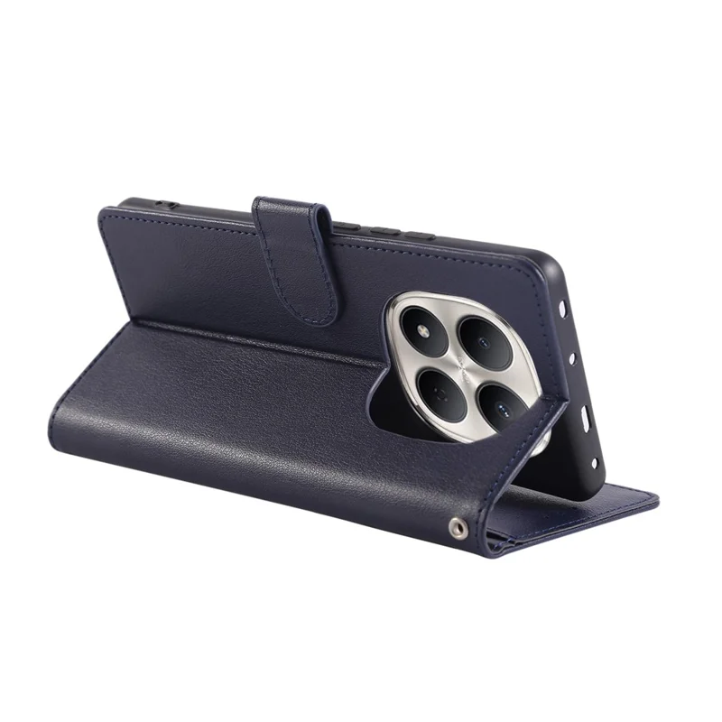 For Xiaomi Poco M8 Pro 5G / Redmi Note 15 Pro+ 5G (Global)	 Case PU Leather Wallet Stand Phone Cover with Wrist Strap - Blue