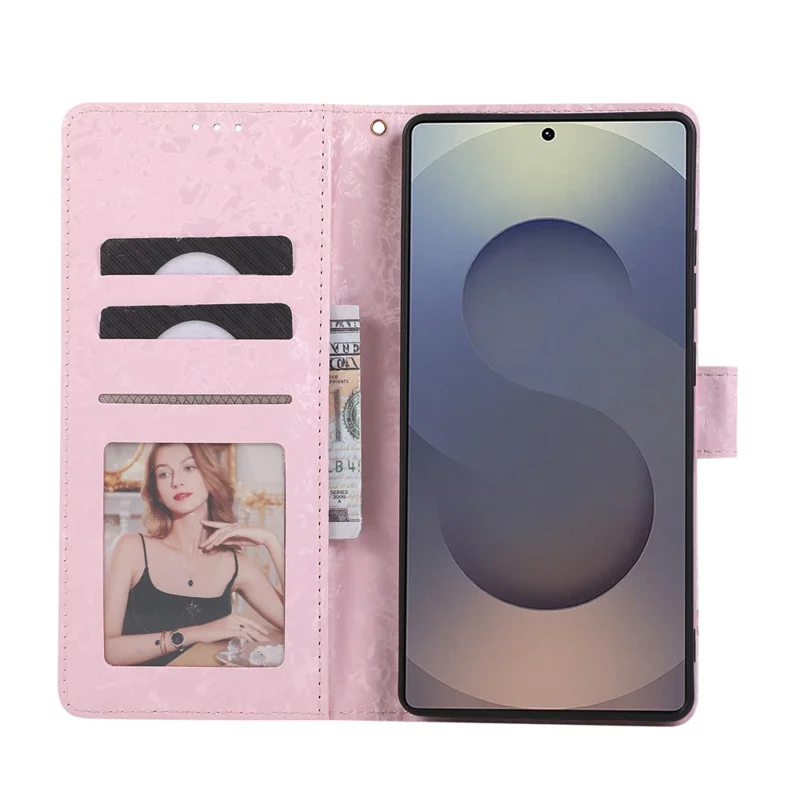 For Samsung Galaxy S26 Ultra Case RFID Blocking Flower Leather Phone Cover - Butterfly Flower