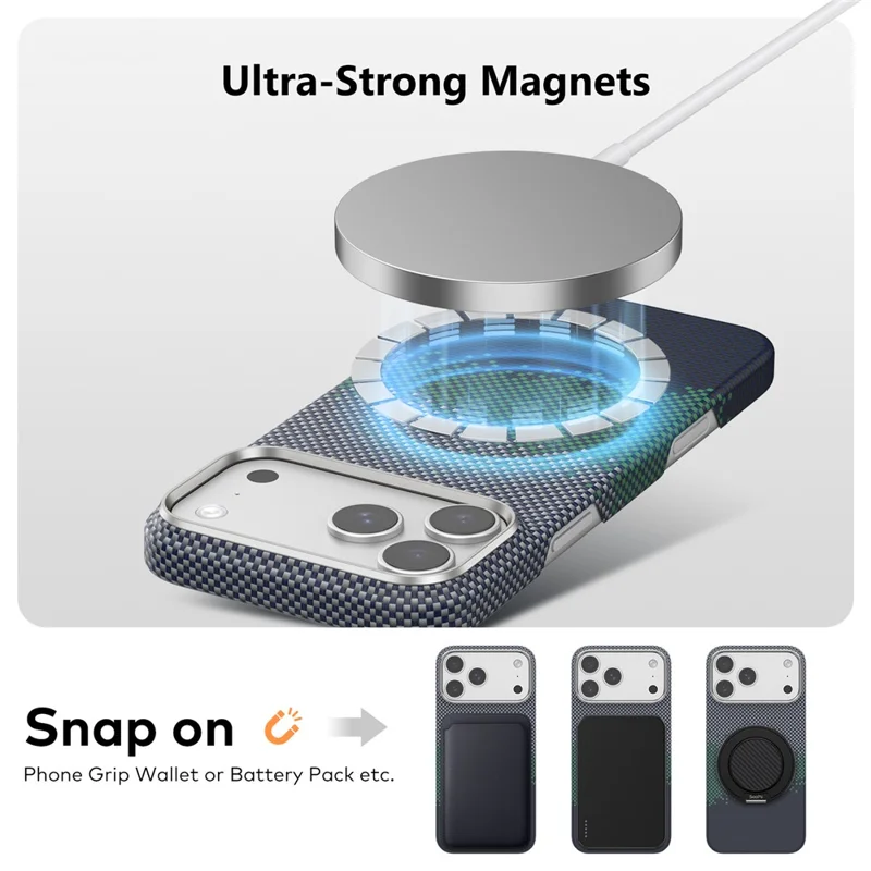 SOOPII For iPhone 17 Pro Case Compatible with MagSafe Ultra Thin Aramid Fiber Phone Cover - Gradient Color