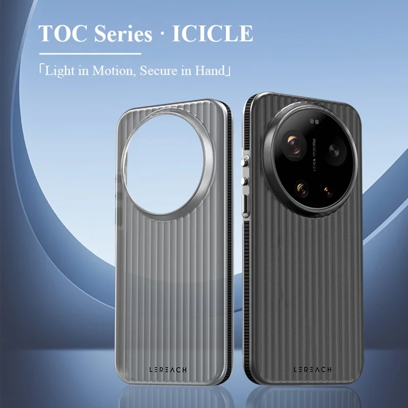 LEREACH TOC Series for Xiaomi 17 Ultra 5G Case Flowing Grid PC Phone Cover - Black