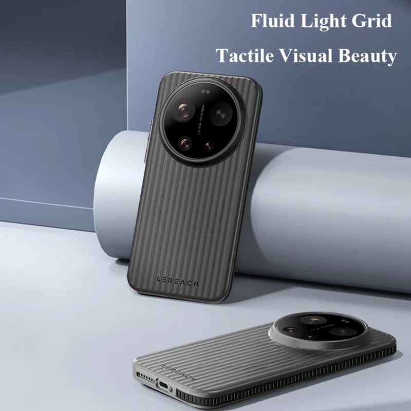 LEREACH TOC Series for Xiaomi 17 Ultra 5G Case Flowing Grid PC Phone Cover - Black