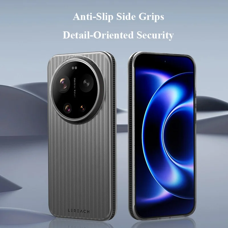 LEREACH TOC Series for Xiaomi 17 Ultra 5G Case Flowing Grid PC Phone Cover - Black