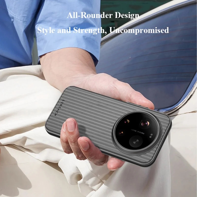 LEREACH TOC Series for Xiaomi 17 Ultra 5G Case Flowing Grid PC Phone Cover - Black