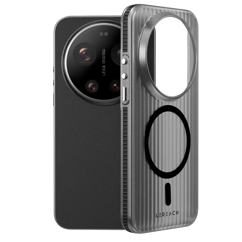 LEREACH TOC Series for Xiaomi 17 Ultra 5G Magnetic Case Flowing Grid PC Phone Cover - Black