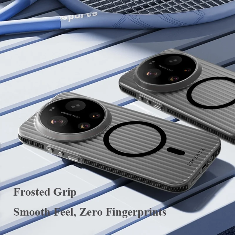 LEREACH TOC Series for Xiaomi 17 Ultra 5G Magnetic Case Flowing Grid PC Phone Cover - Black