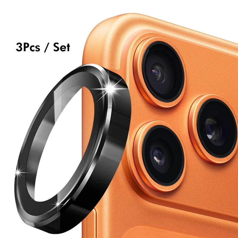 ENKAY HAT PRINCE pour iPhone 17 Pro Max Coque Magnétique PC Transparente avec Protecteur d'Écran 9H + Protecteur d'Objectif en Alliage d'Aluminium Compatible avec MagSafe - Orange
