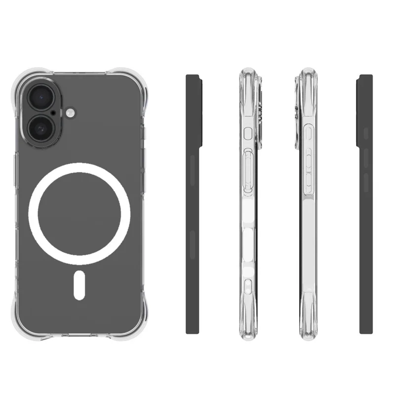 Bulk Purchasing For iPhone 17 Magnetic Case TPU Anti-drop Phone Back Cover Compatible with MagSafe - Transparent