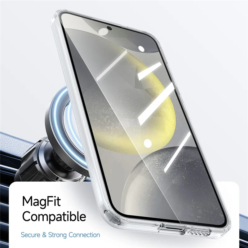 For Samsung Galaxy S25 Magnetic Case TPU Acrylic Phone Back Cover - Blue