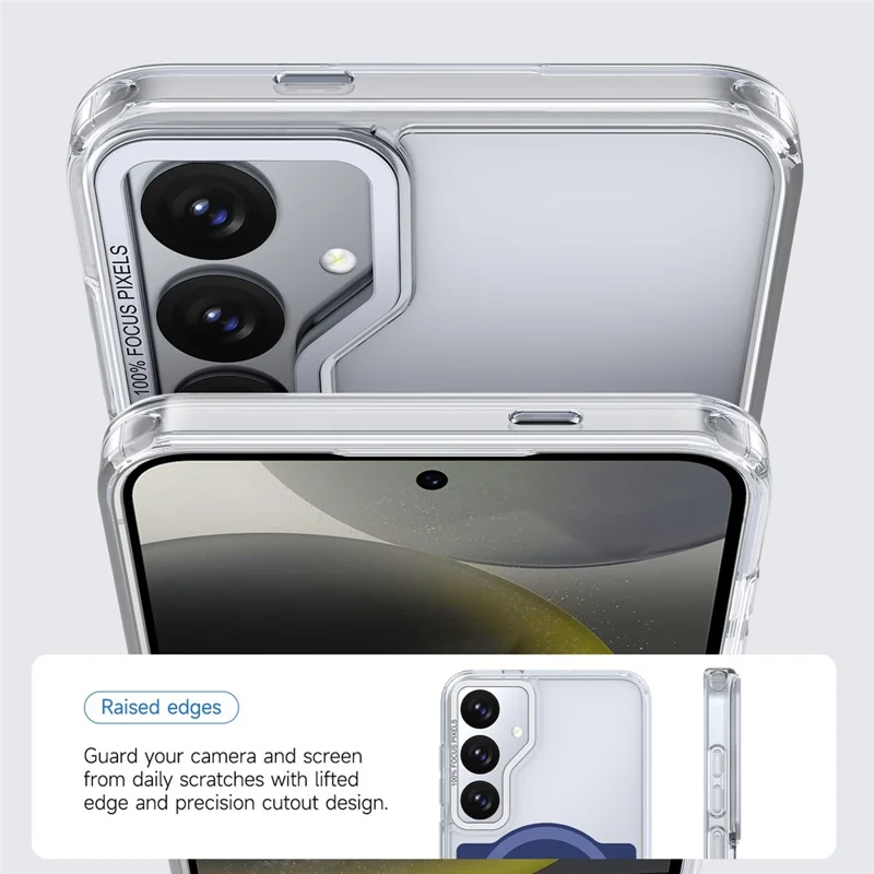 For Samsung Galaxy S25 Magnetic Case TPU Acrylic Phone Back Cover - Blue