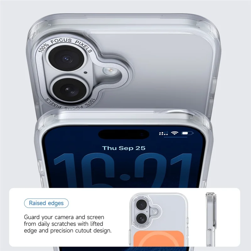 For iPhone 17 Case Compatible with MagSafe TPU Acrylic Phone Back Cover - Orange