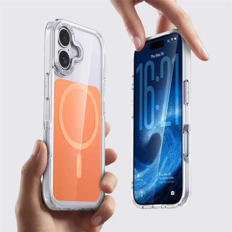 For iPhone 17 Case Compatible with MagSafe TPU Acrylic Phone Back Cover - Orange