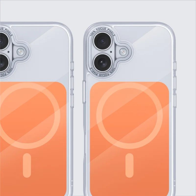 For iPhone 17 Case Compatible with MagSafe TPU Acrylic Phone Back Cover - Orange