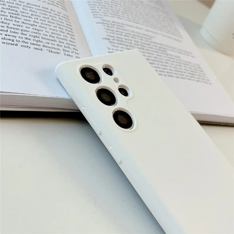 For Samsung Galaxy S26 Ultra Cell Phone Case Liquid Silicone Dropproof Cover - White