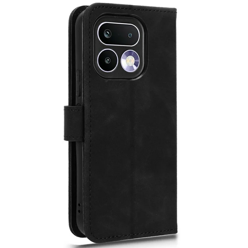 For Realme 16 Pro+ 5G Leather Case Skin Feel Anti Drop Wallet Stand Flip Phone Cover - Black