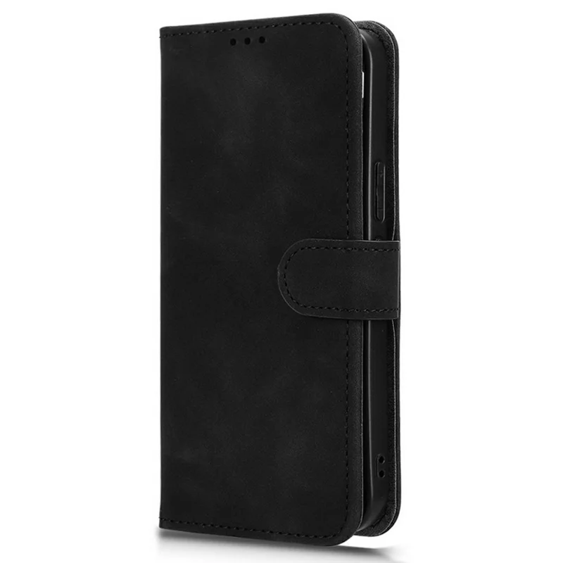 For Realme 16 Pro+ 5G Leather Case Skin Feel Anti Drop Wallet Stand Flip Phone Cover - Black