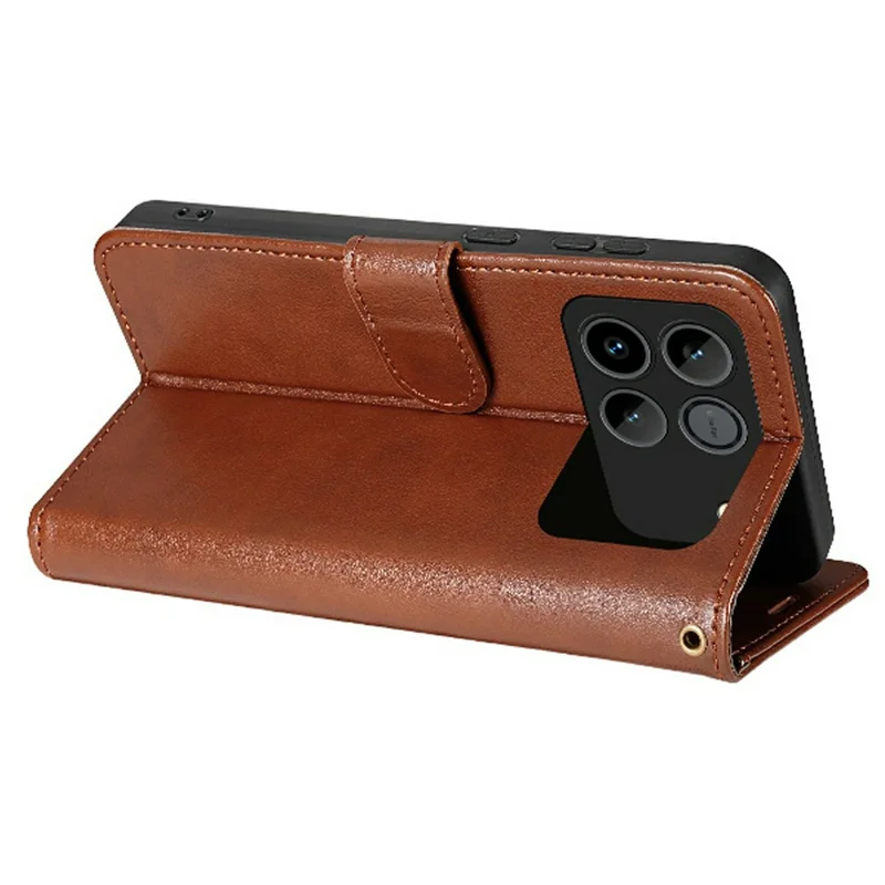 AZNS For Honor Win 5G Case Anti-Scratch PU Leather Stand Wallet Phone Cover - Brown