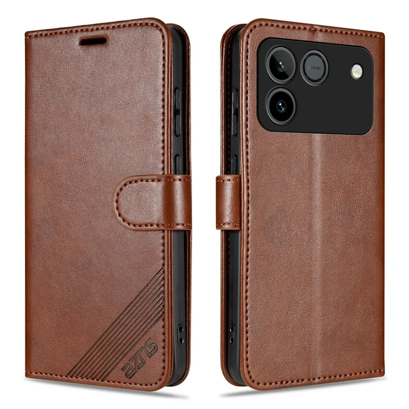 AZNS For Honor Win RT 5G Case Anti-Scratch PU Leather Stand Wallet Phone Cover - Brown