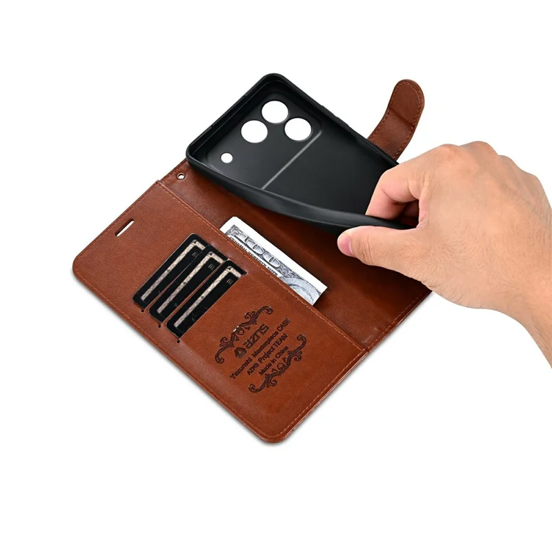 AZNS For Honor Win RT 5G Case Anti-Scratch PU Leather Stand Wallet Phone Cover - Brown