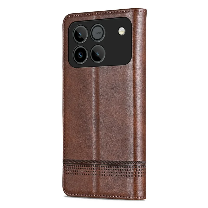 AZNS For Honor Win 5G Case Cowhide Texture PU Leather Wallet Phone Cover - Coffee