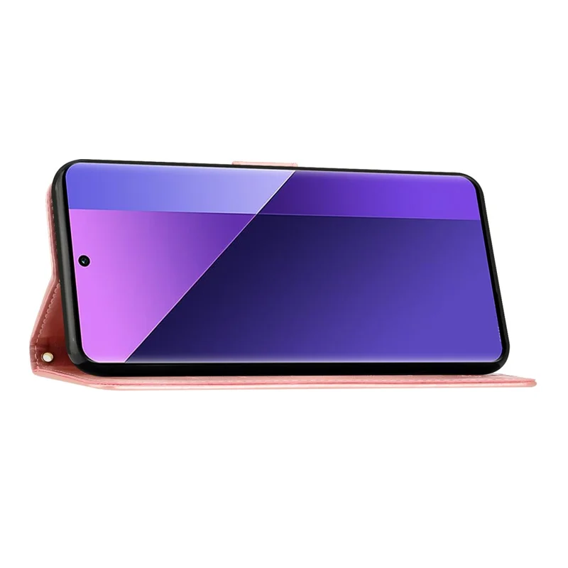 For Google Pixel 10 / 10 Pro Leather Wallet Case Butterfly Flower Imprinted Phone Cover with Strap - Rose Gold