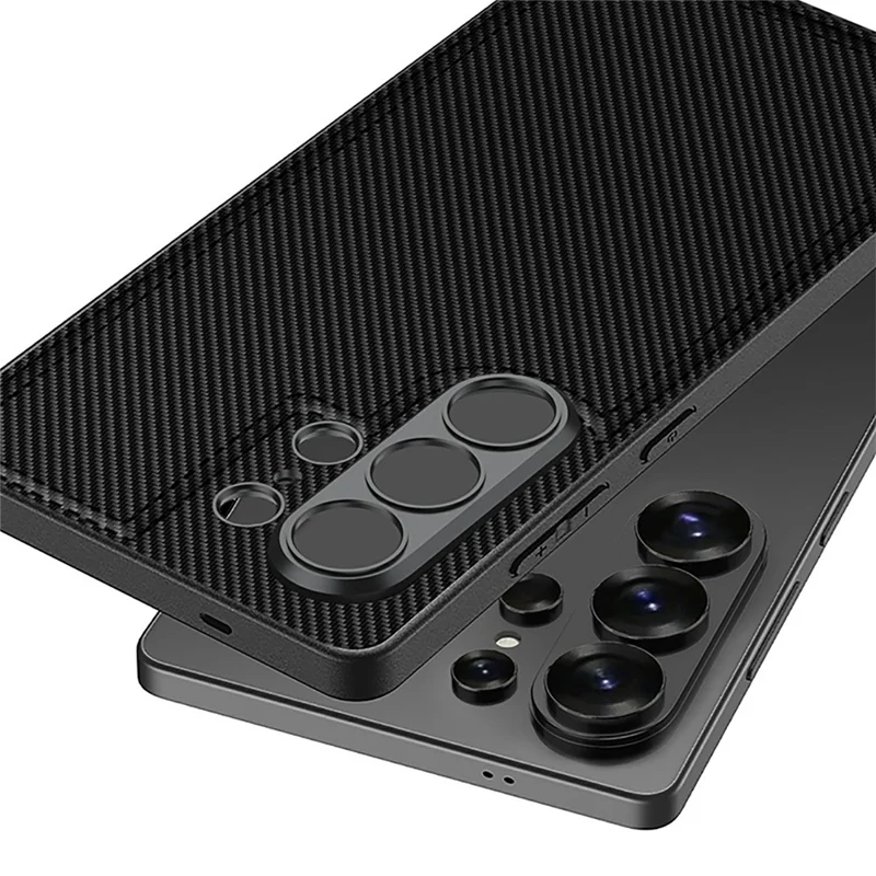 GKK For Samsung Galaxy S26 Ultra Case Stitched Design Skin-touch Feel PC TPU Leather Back Cover - Black