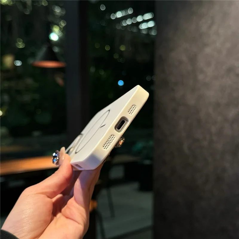 For iPhone 17 Magnetic Case Skin Touch TPU + PC Protective Phone Back Cover Compatible with MagSafe - White