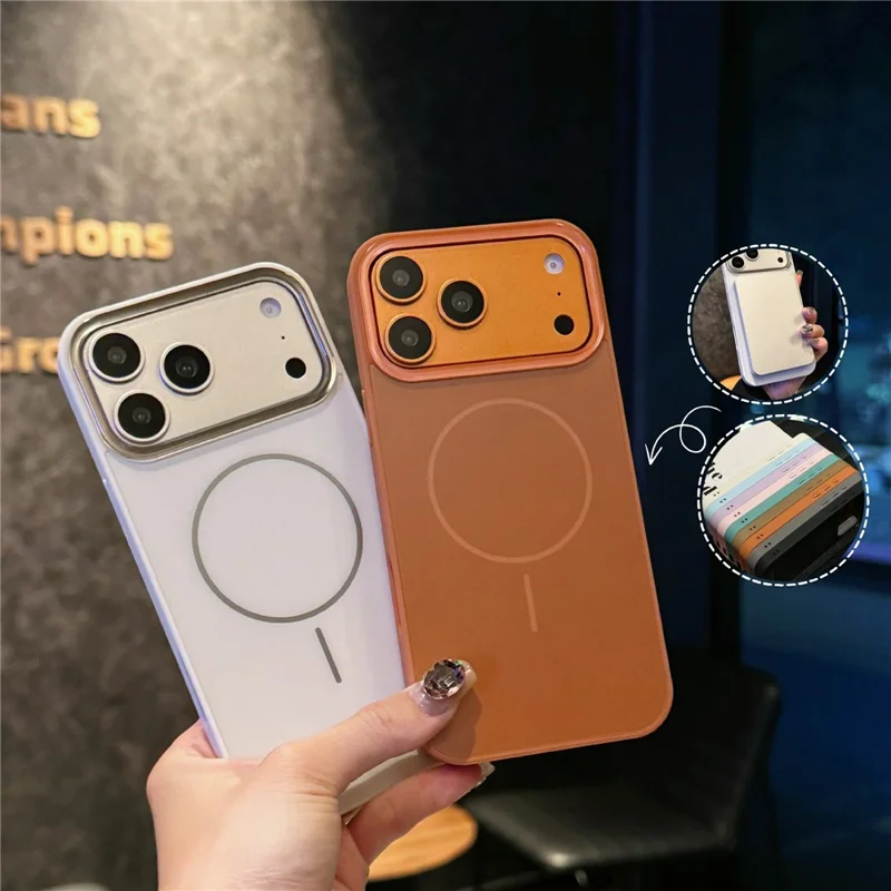 For iPhone 17 Pro Magnetic Case Skin Touch TPU + PC Protective Phone Back Cover Compatible with MagSafe - White