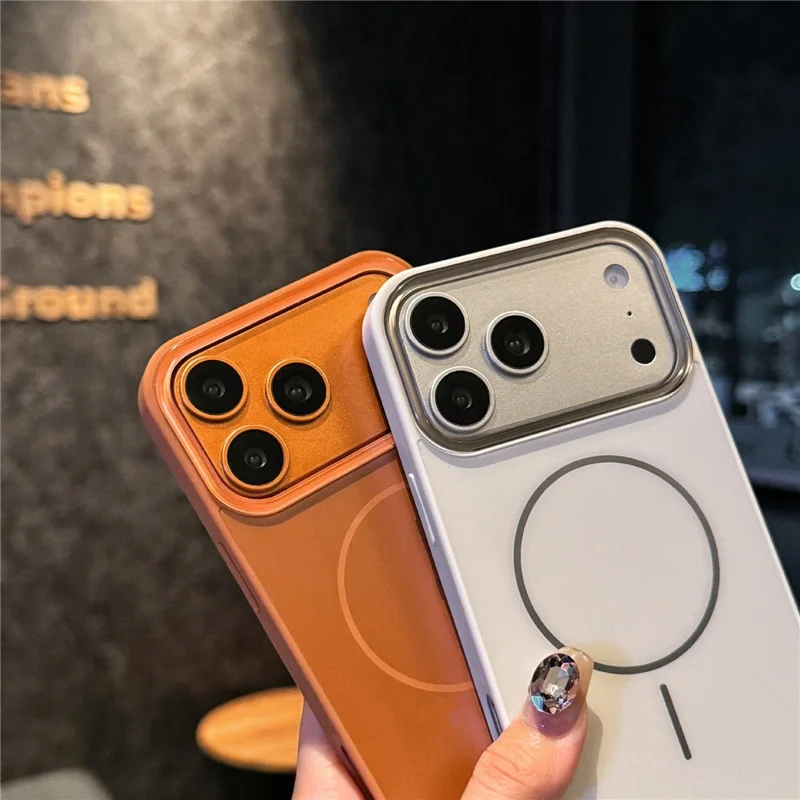 For iPhone 17 Pro Magnetic Case Skin Touch TPU + PC Protective Phone Back Cover Compatible with MagSafe - White